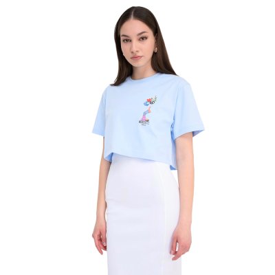 THE PRINTED COTTON JERSEY CROP TOP